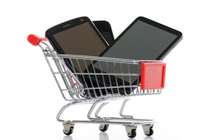Phone in a shopping trolley