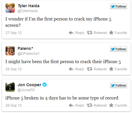 Broken iPhone 5 Reports Recorded On Twitter