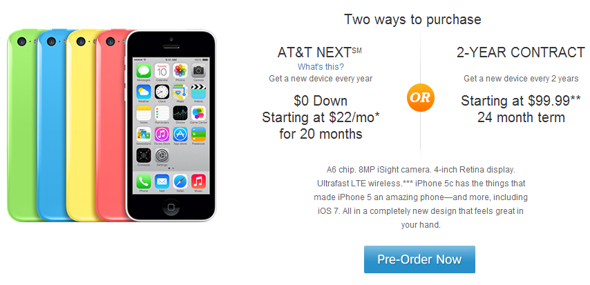 AT&T iPhone 5C