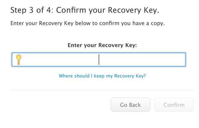 recovery key