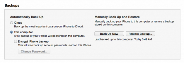 Backup your data using a computer
