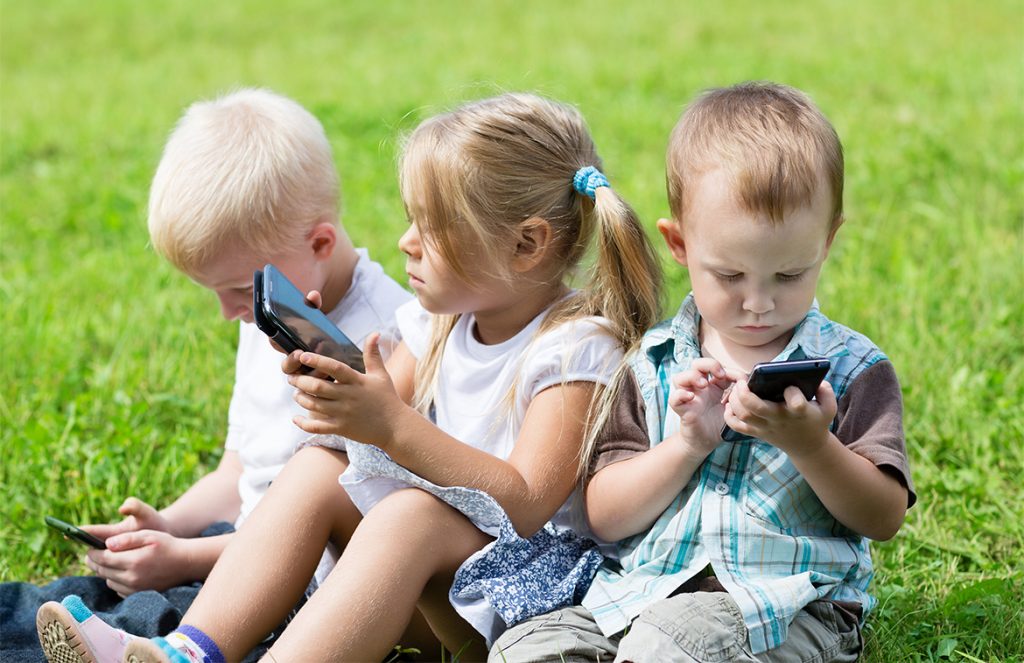 Children Using Phones