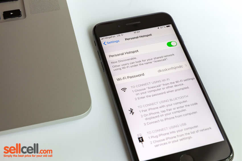 Using your iPhone Personal Hotspot