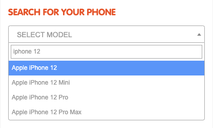 search for phone model