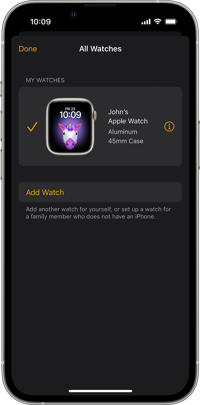Screenshot showing how to reach Apple Watch settings on iPhone